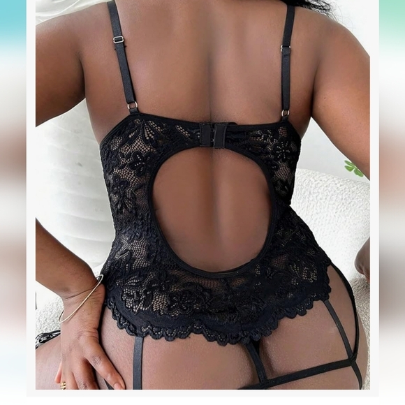 BNWOT Gorgeous black Underwired bodysuit top Lingerie size S teddy Babydoll - Picture 5 of 9